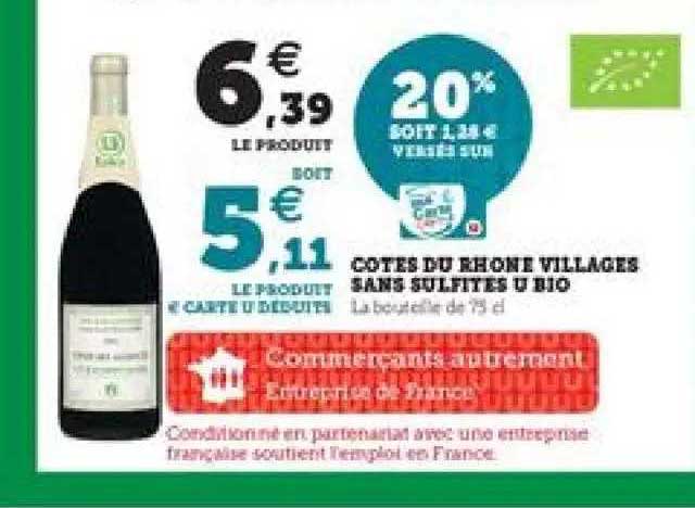 côtes du rhône villages sans sulfites u bio
