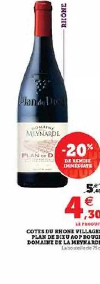côtes du rhônes village plan de dieu aop rouge domaine de ma meynarde -20% de remise immédiate