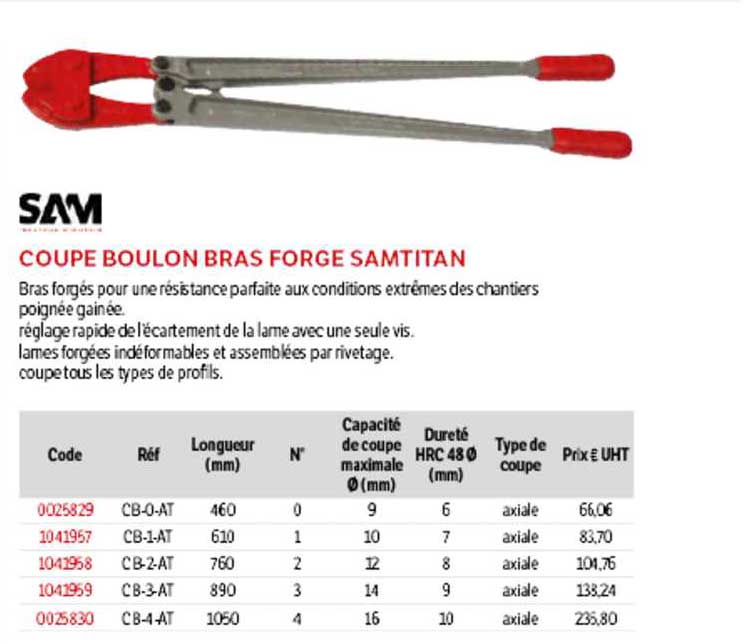 coupe boulon bras forgé samtitan