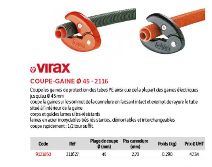 coupe-gaine 45 - 2116 virax