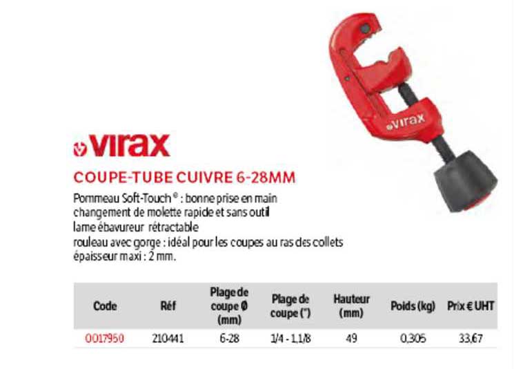coupe-tube cuivre 6-28mm virax