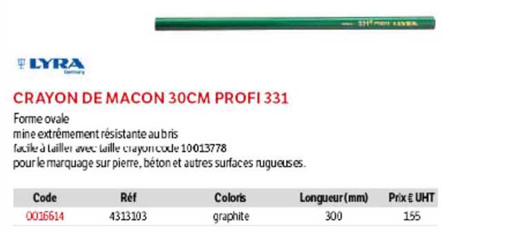 crayon de maçon 30 cm profi 331 lyra