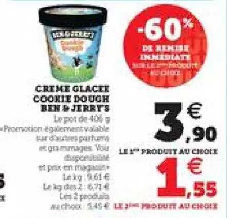 crème glacée cookie dough ben & jerry's -60% de remise immédiate