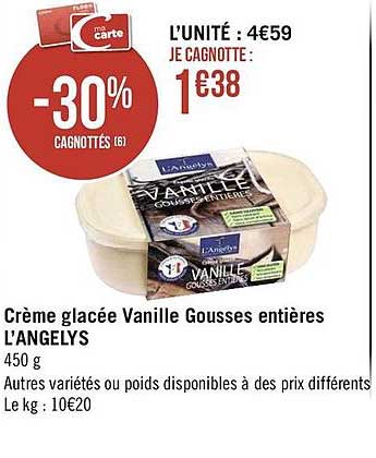 crème glacée vanille gousses entières l'angelys