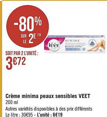 crème minima peaux sensibles veet