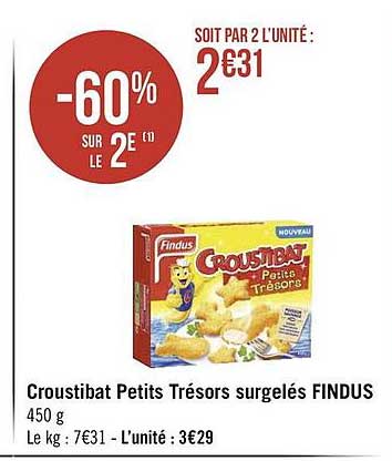 croustibat petits trésors surgelés findus