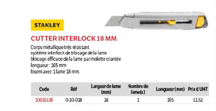 Cutter Interlock 18 Mm Stanley