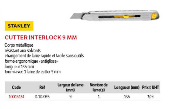 cutter interlock 9 mm stanley
