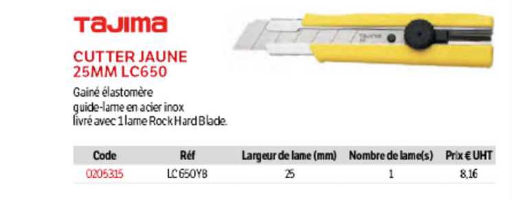 cutter jaune 25mm lc650 tajima