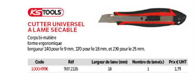 cutter universel à lame sécable ks tools