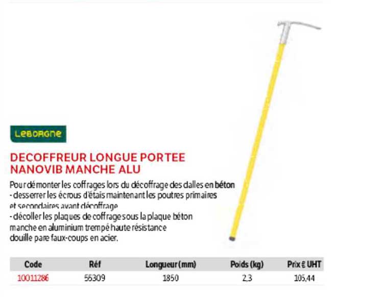 décoffreur longue portée nanovib manche alu leborgne