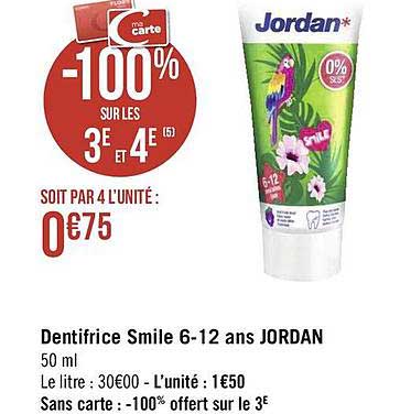 dentifrice smile 6-12 ans jordan