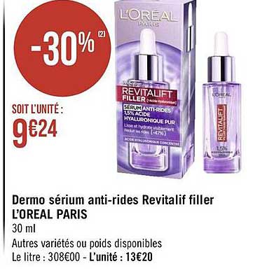dermo sérum anti-rides revitalift filler l'oréal paris