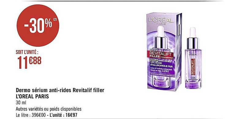 dermo sérum anti-rides revitalift filler l'oréal paris