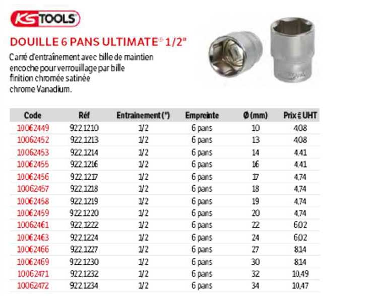 Douille 6 Pans Ultimate 1-2