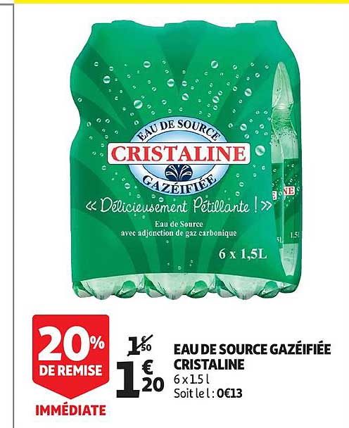 eau de source gazéifiée cristaline