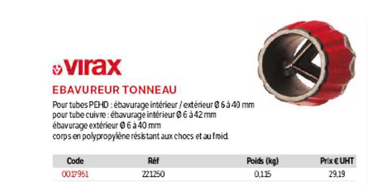 ébavureur tonneau virax
