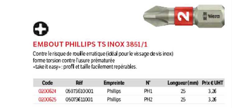 Embout Phillips Ts Inox 3851-1