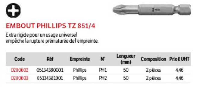embout phillips tz 851-4