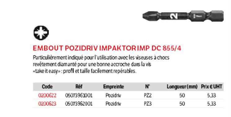 embout pozidriv impaktorimp dc 855-4