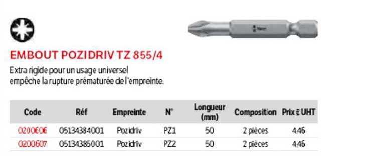 embout pozidriv tz 855-4