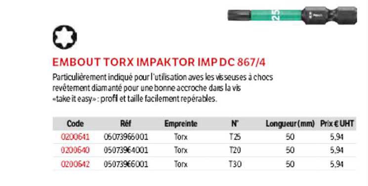 embout torx impaktor imp dc 867-4