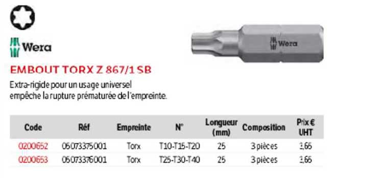 embout torx z 867-1 sb wera