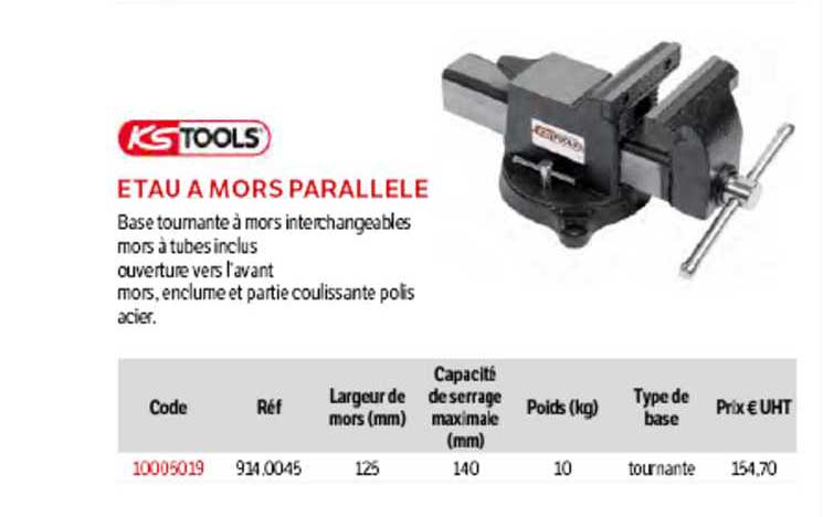étau à mors parallèle ks tools