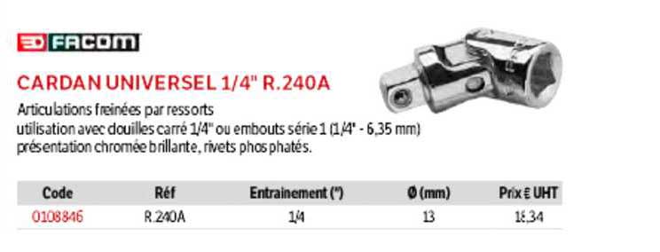 Facom Cardan Universel 1-4" R.240A
