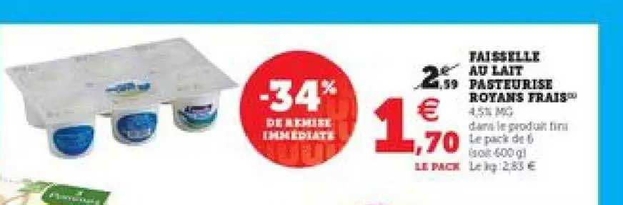 Faisselle Au Lait Pasteurisé Royans Frais -34% De Remise Immédiate