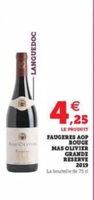 faugeres aop rouge mas olivier grande reserve 2019