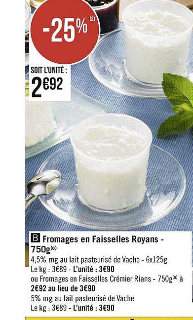 fromages en faisselles royans- 750g