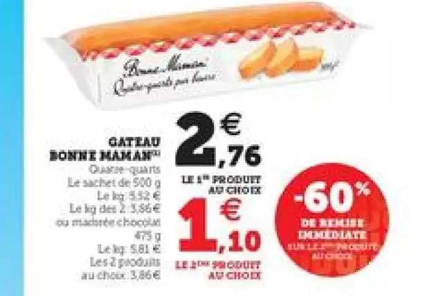 gâteau bonne maman -60% de remise immédiate