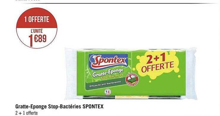 gratte-éponge stop-bactéries spontex