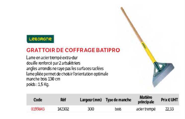 grattoir de coffrage batipro leborgne