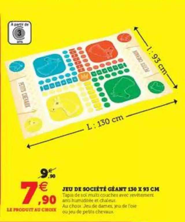Jeu De Société Géant 130 X 93 Cm