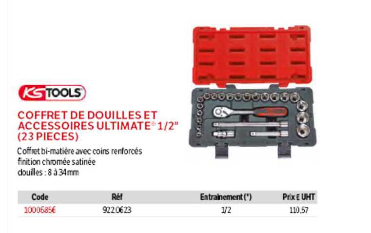 KSTools Coffret De Douilles et Accessoires Ultimate 1-2" (23 Pieces)