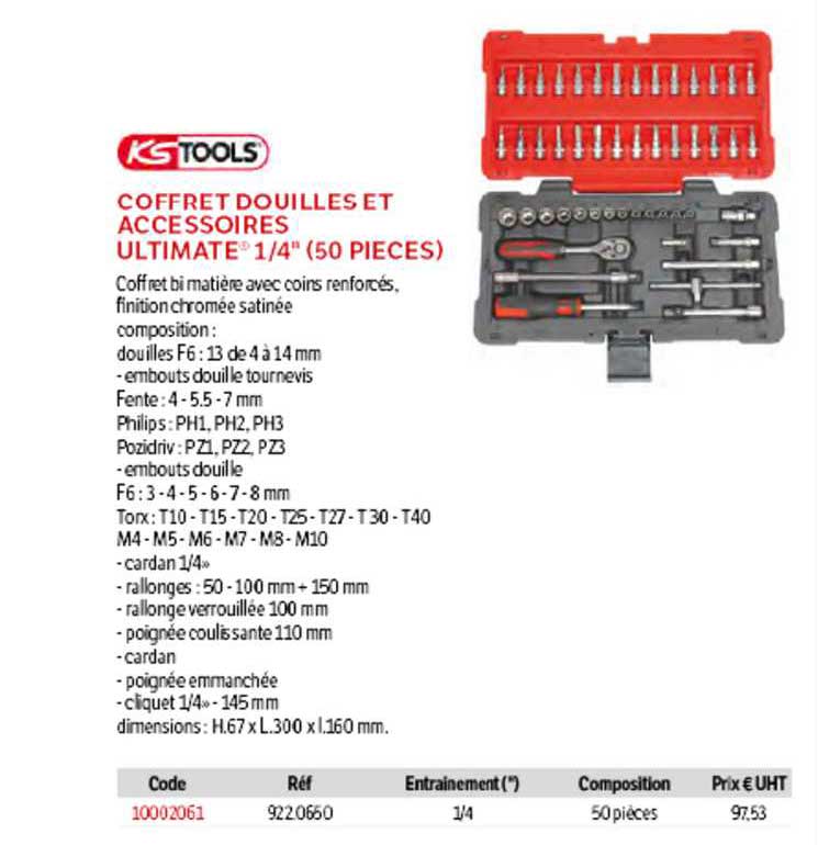 KSTOOLS Coffret Douilles ET Accessoires  Ultimate 1-4" (50 Pieces)