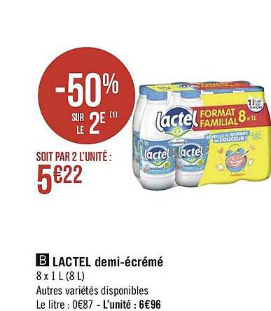 lactel demi-écrémé