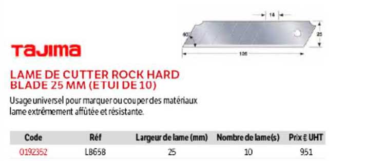 lame de cutter rock hard blade 25 mm (étui de 10) tajima