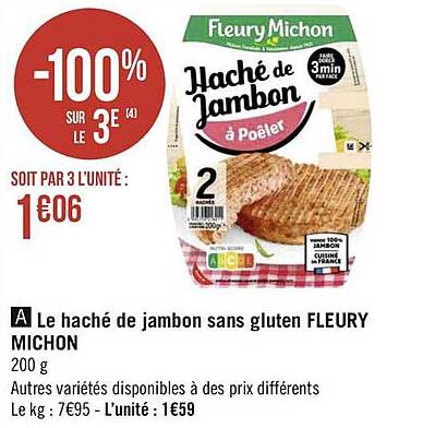 le haché de jambon sans gluten fleury michon
