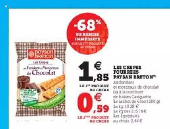 les crêpes fourrées paysan breton -68% de remise immédiate