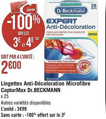 lingettes anti-décoloration microfibre capturmax dr.beckmann