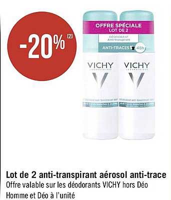 lot de 2 anti-transpirant aérosol anti-trace