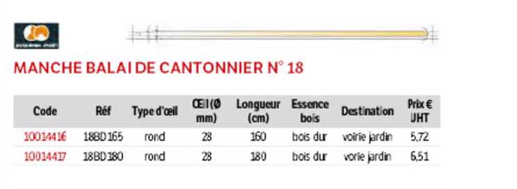 manche balai de cantonnier n° 18