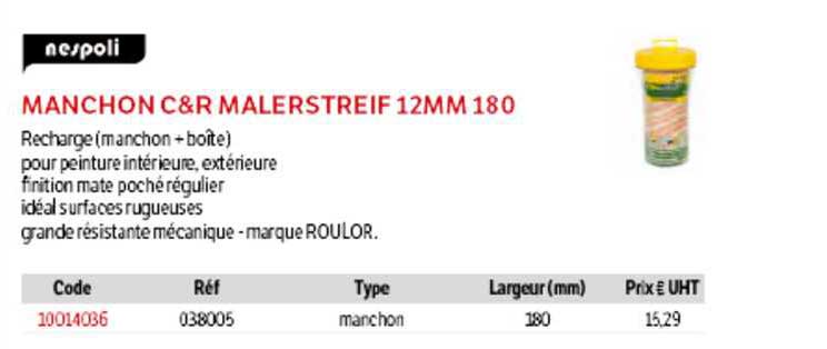 manchon c&r malerstreif 12mm 180 nespoli