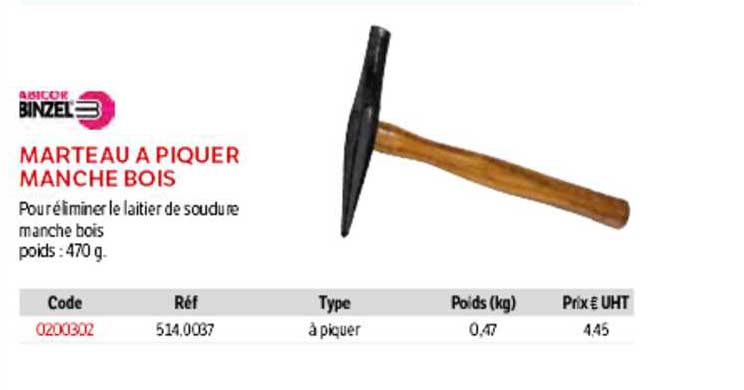 marteau à piquer manche bois