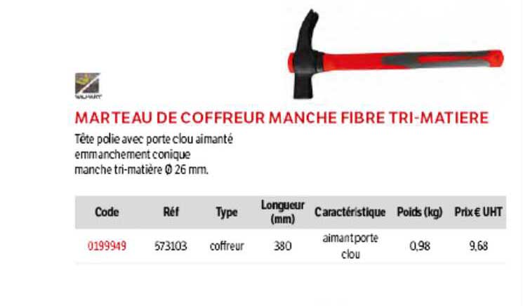 marteau de coffreur manche fibre tri-matière
