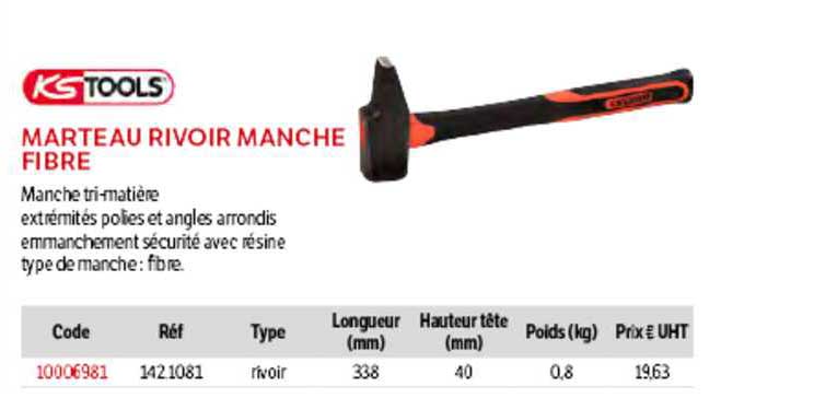 marteau rivoir manche fibre ks tools
