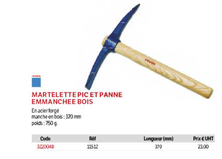 Martelette Pic Et Panne Emmanchée Bois